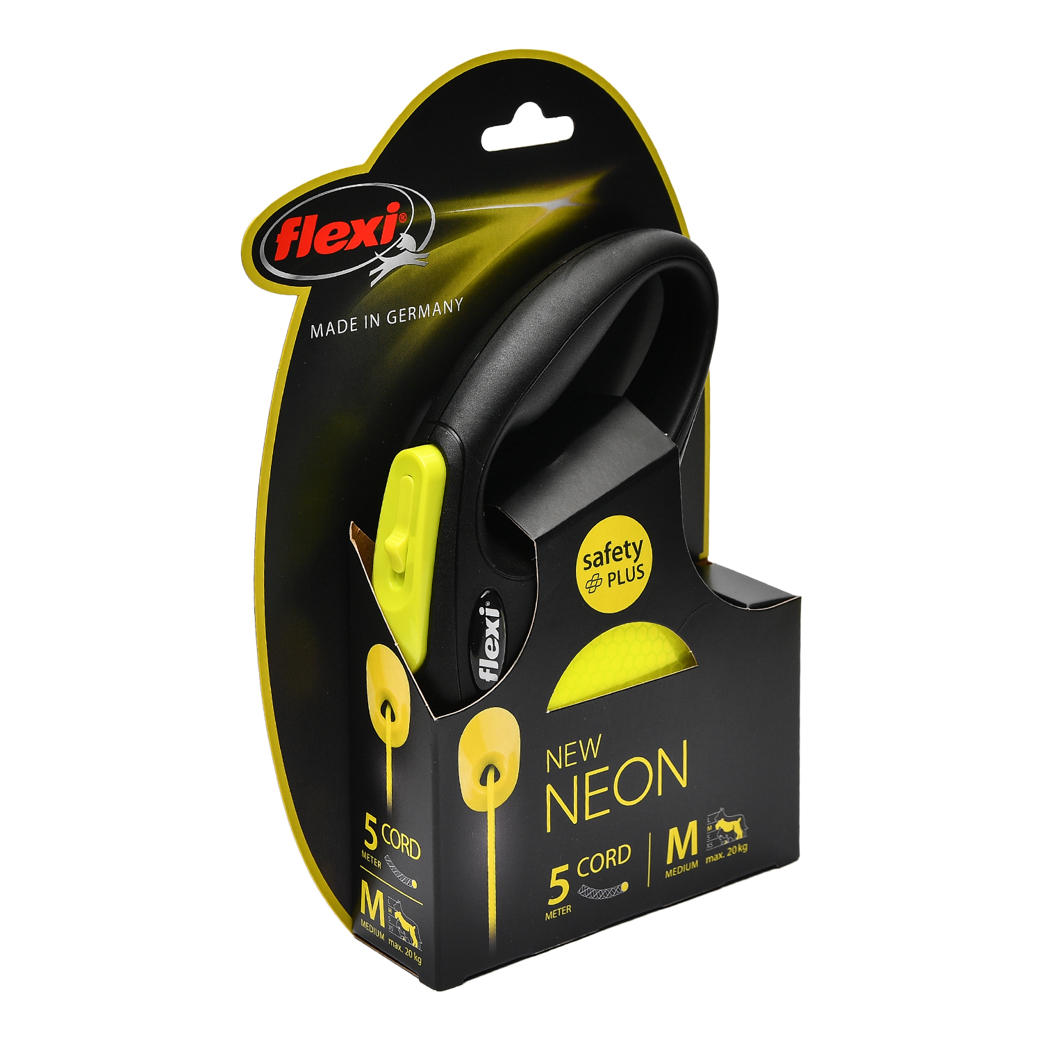 Рулетка Flexi Neon New Classic М трос 5 м до 20 кг - фото 2