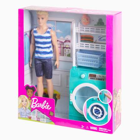 Набор игровой Barbie Кен в прачечной FYK52