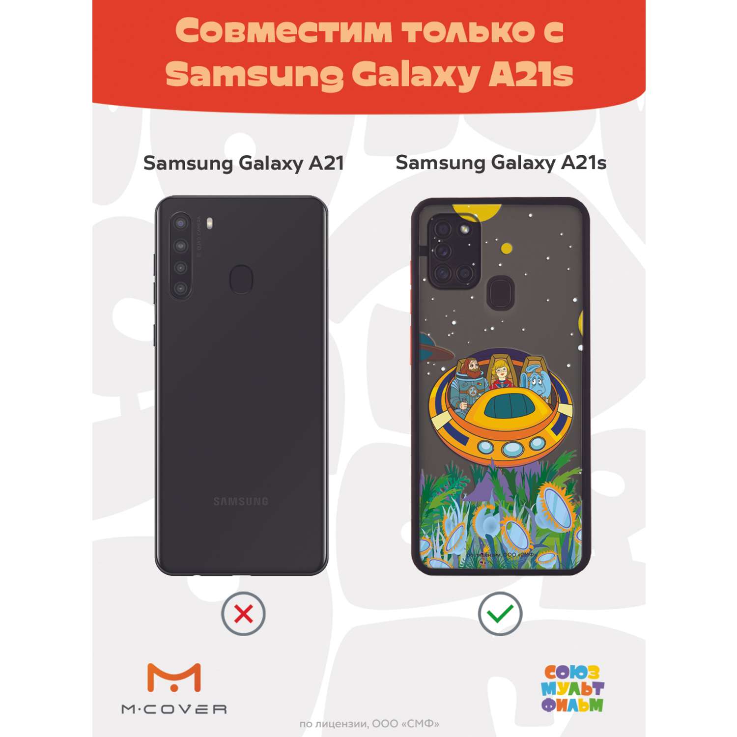 Противоударный чехол Mcover для смартфона Samsung A21S Союзмультфильм  Космическое Путешествие купить по цене 460 ₽ в интернет-магазине Детский мир