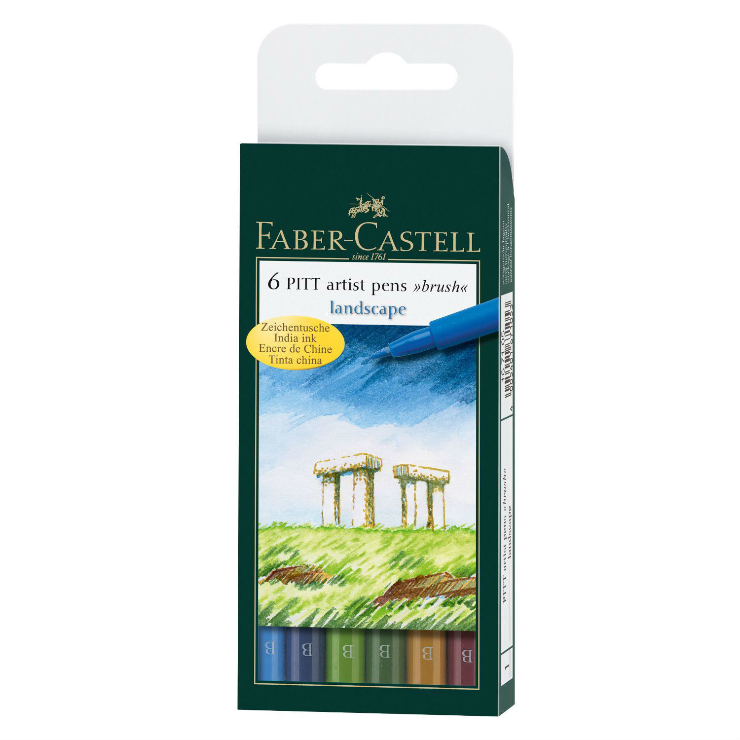 Набор ручек Faber Castell капиллярных PITT ARTIST PEN натуральные оттенки 6 шт. - фото 1