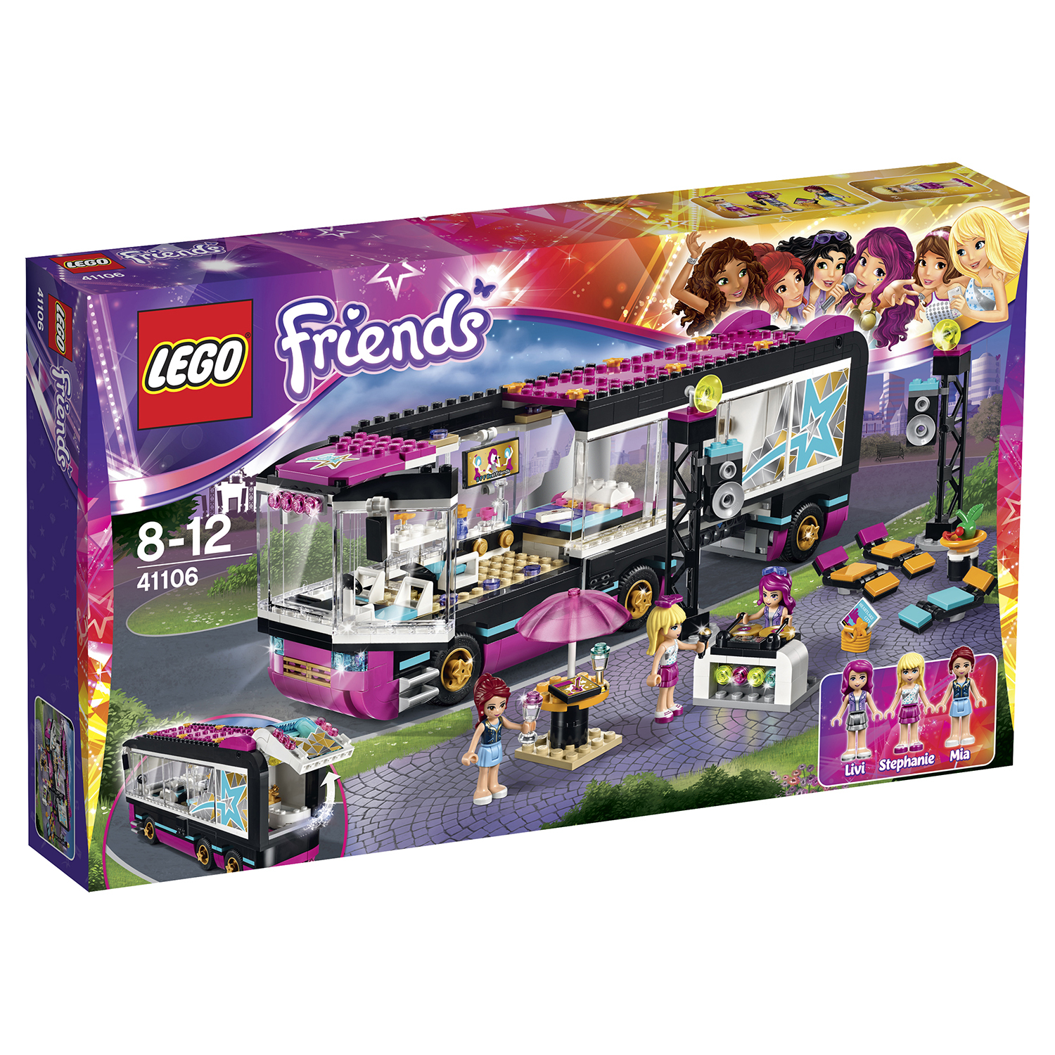 Конструктор LEGO Friends Поп звезда: гастроли (41106) купить по цене 4499 ₽  в интернет-магазине Детский мир