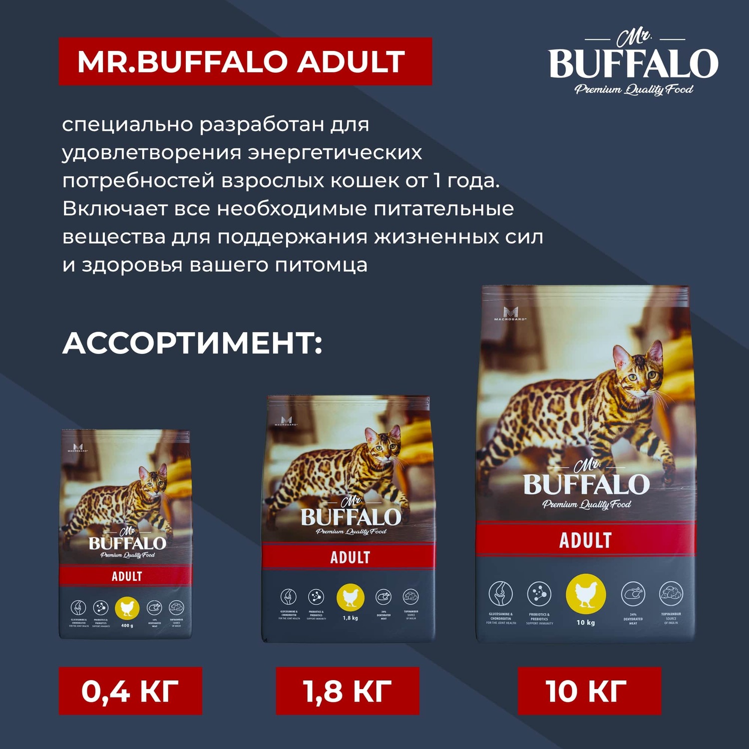 Сухой корм для кошек Mr.Buffalo 1.8 кг (полнорационный) - фото 8