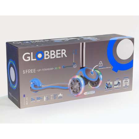 Самокат Globber My Free Up Titanium Lights Голубой 442-130