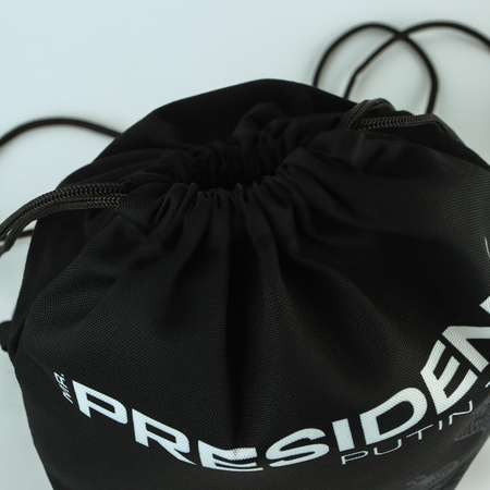 Мешок для обуви Mr. PRESIDENT PUTIN TEAM Mr.President. герб России. Цвет чёрный. Размер 41х31