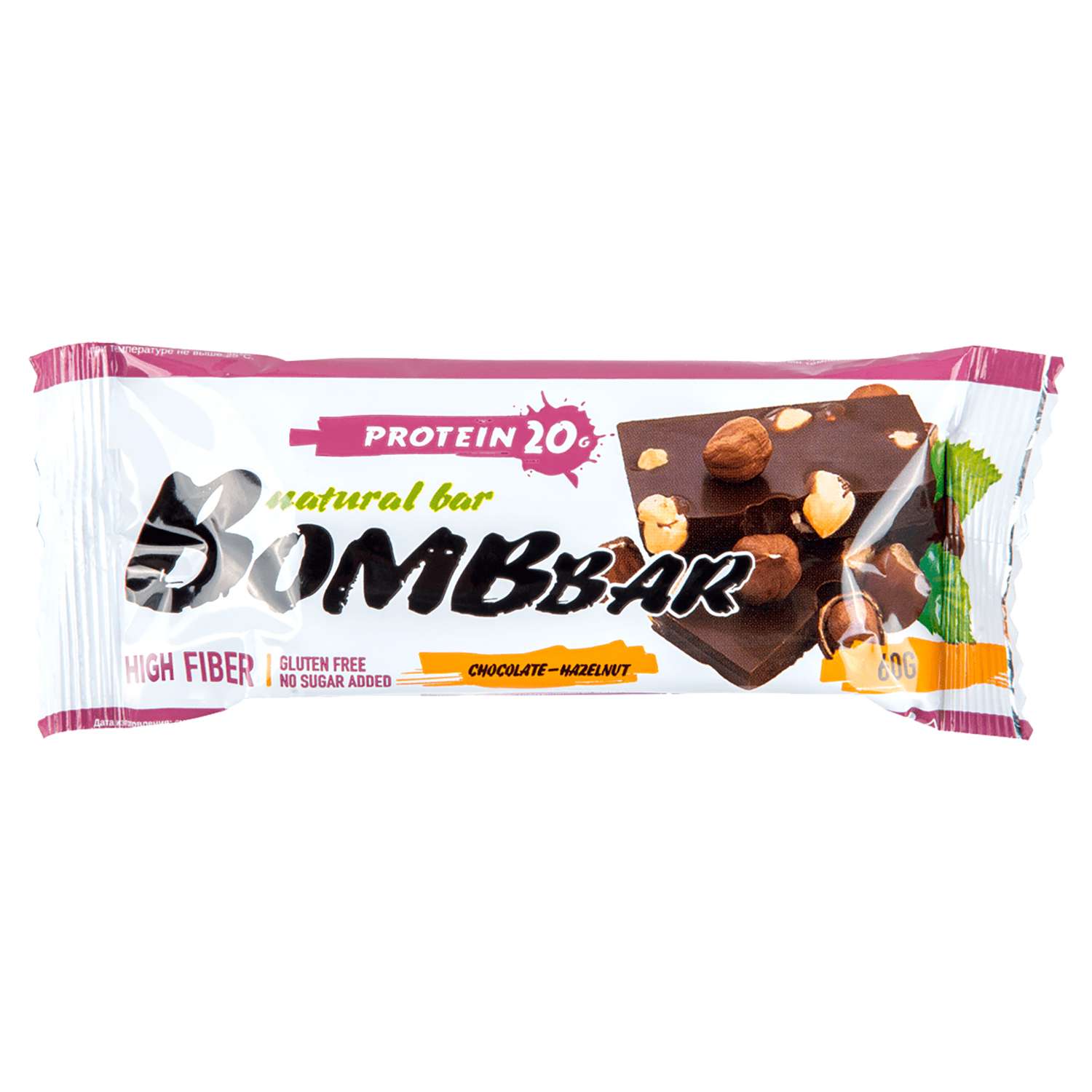 Батончик Bombbar протеиновый шоколад с фундуком 60г - фото 1