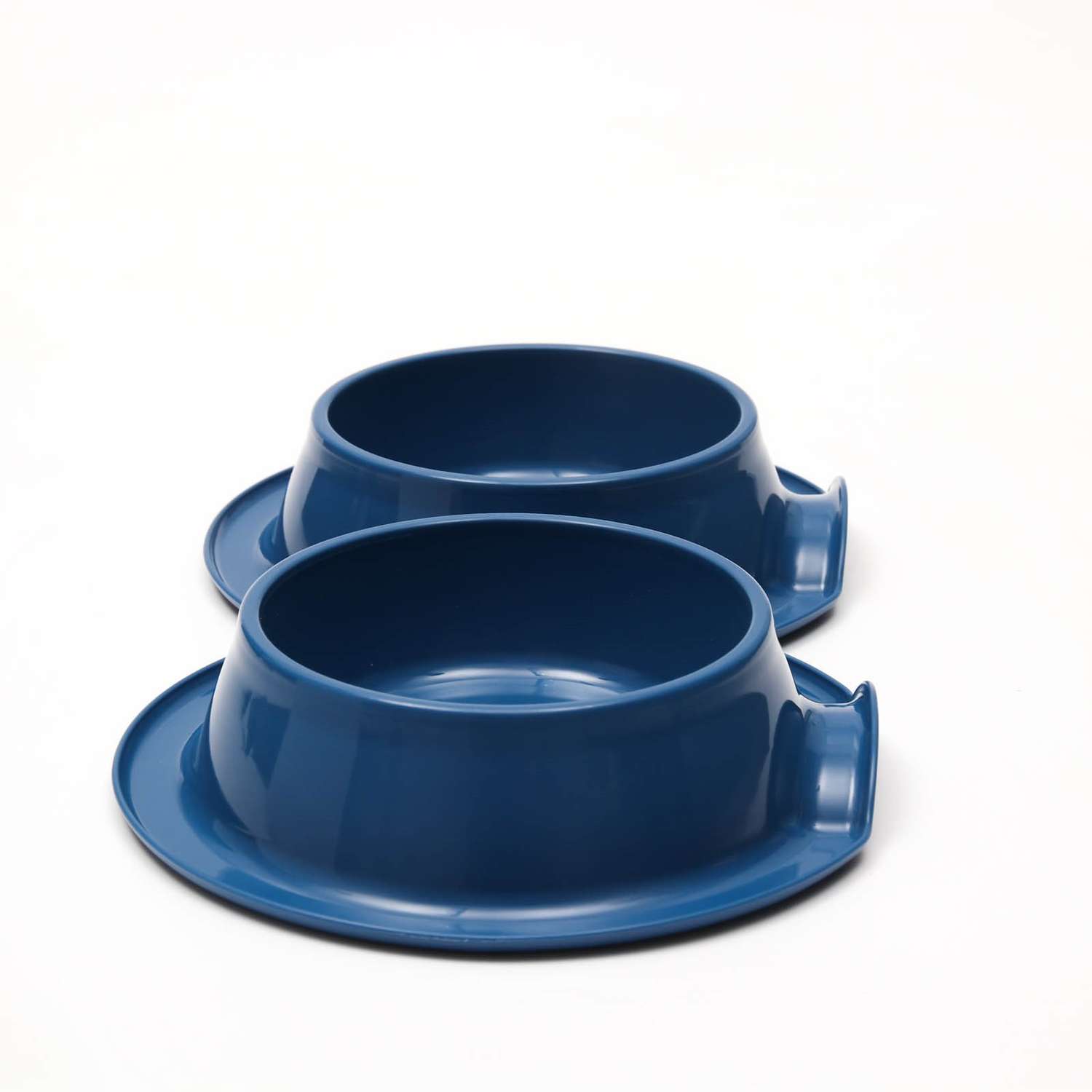 Миска Пижон пластиковая двойная 38х21х5.5 см синяя 400 мл - фото 2