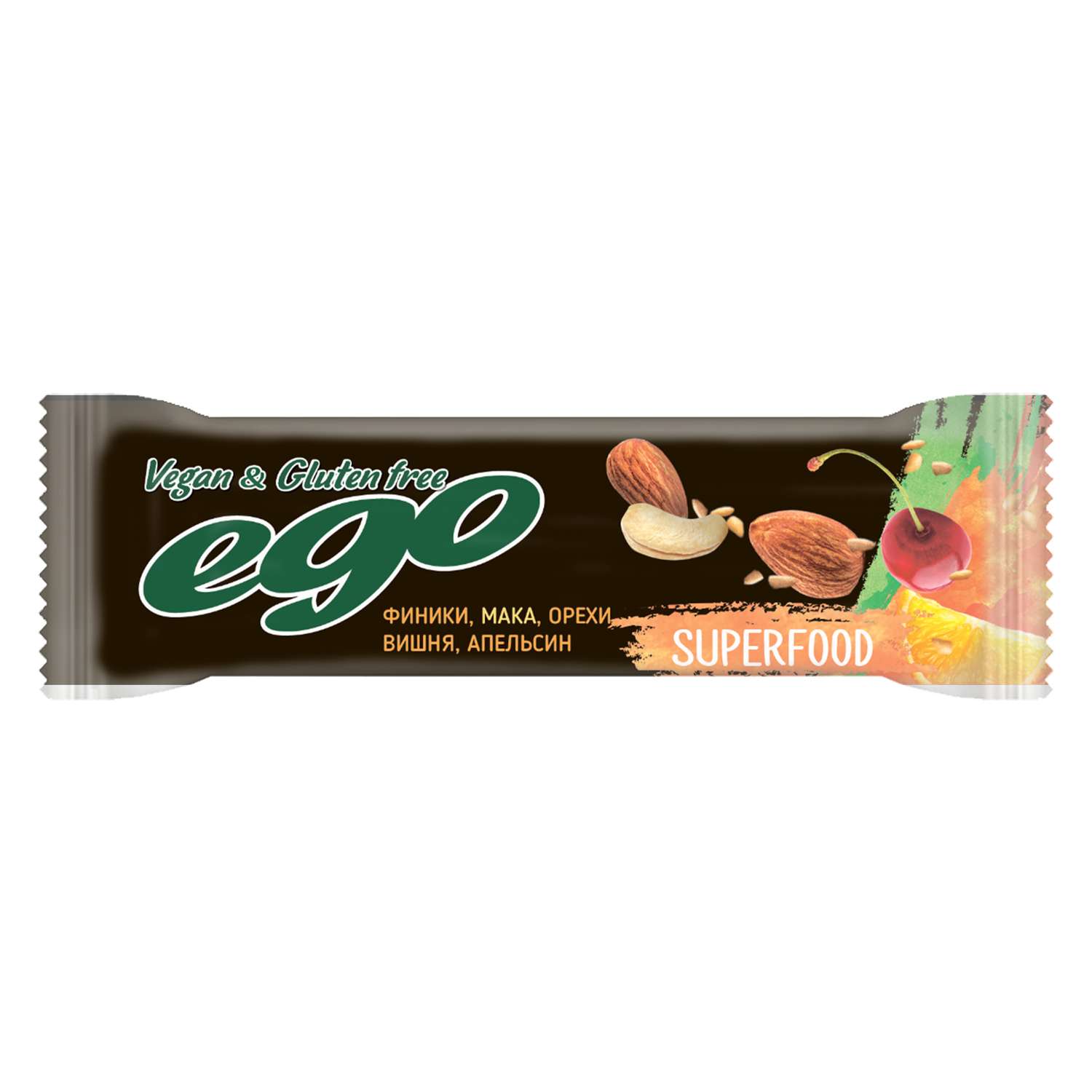 Батончик Ego фруктово-ореховый Superfood Мака 45г - фото 1