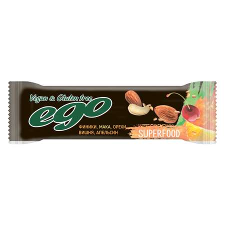 Батончик Ego фруктово-ореховый Superfood Мака 45г