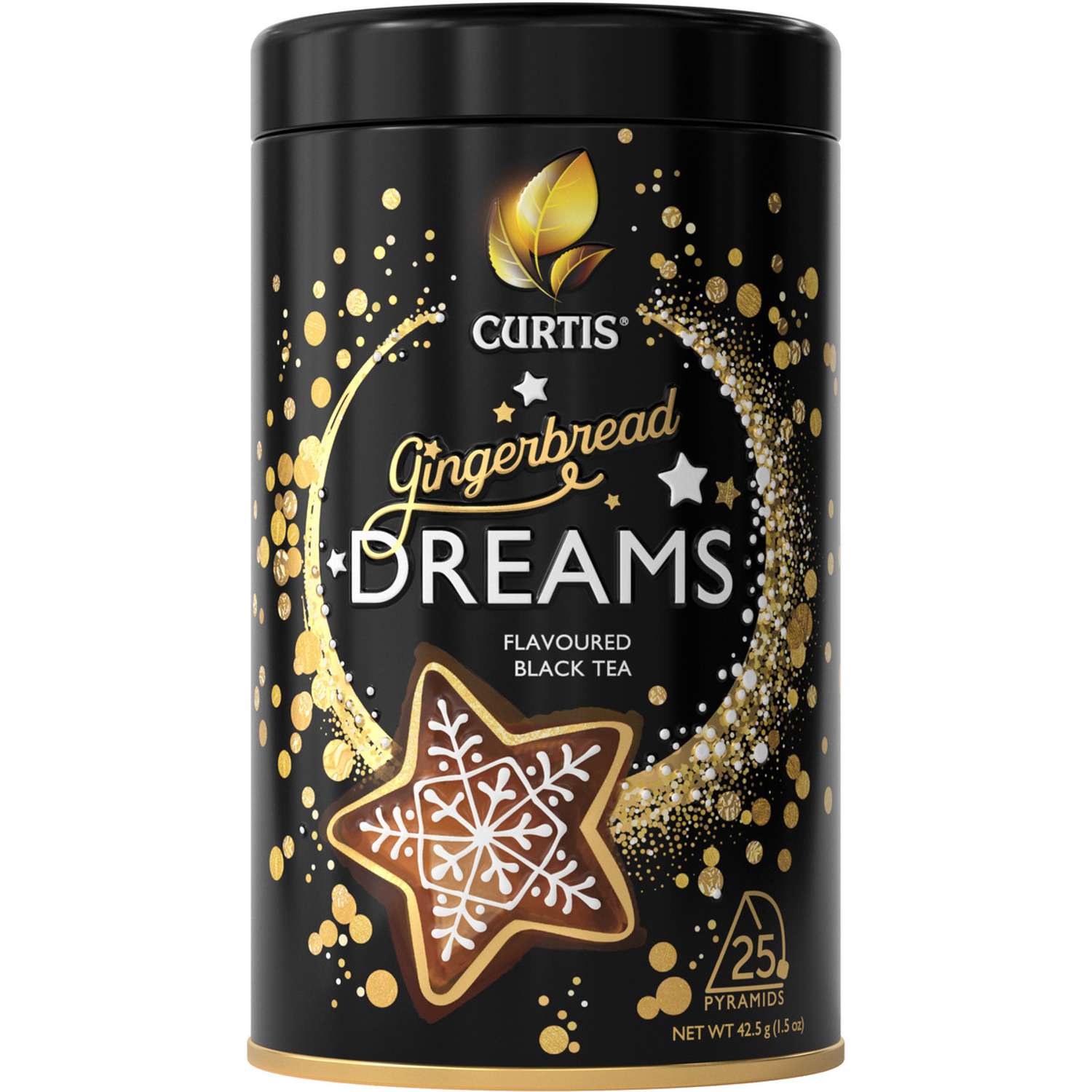 Чай черный Curtis Gingerbread Dreams 25 пирамидок имбирный пряник цедра апельсина корица подарочная упаковка - фото 1