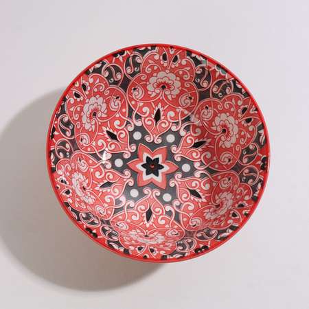 Салатник Доляна керамический «Джавлон» 600 мл d=14 5 см цвет красный