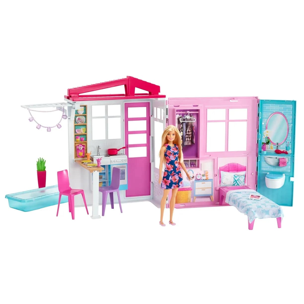 Набор игровой Mattel Barbie Раскладной кукольный дом большой FXG55 - фото 3