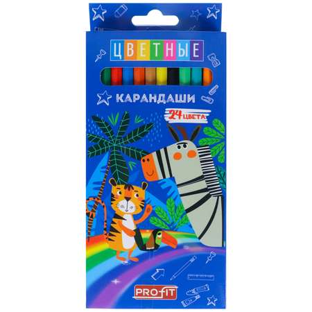 Карандаши цветные Profit Сафари 24 цвета