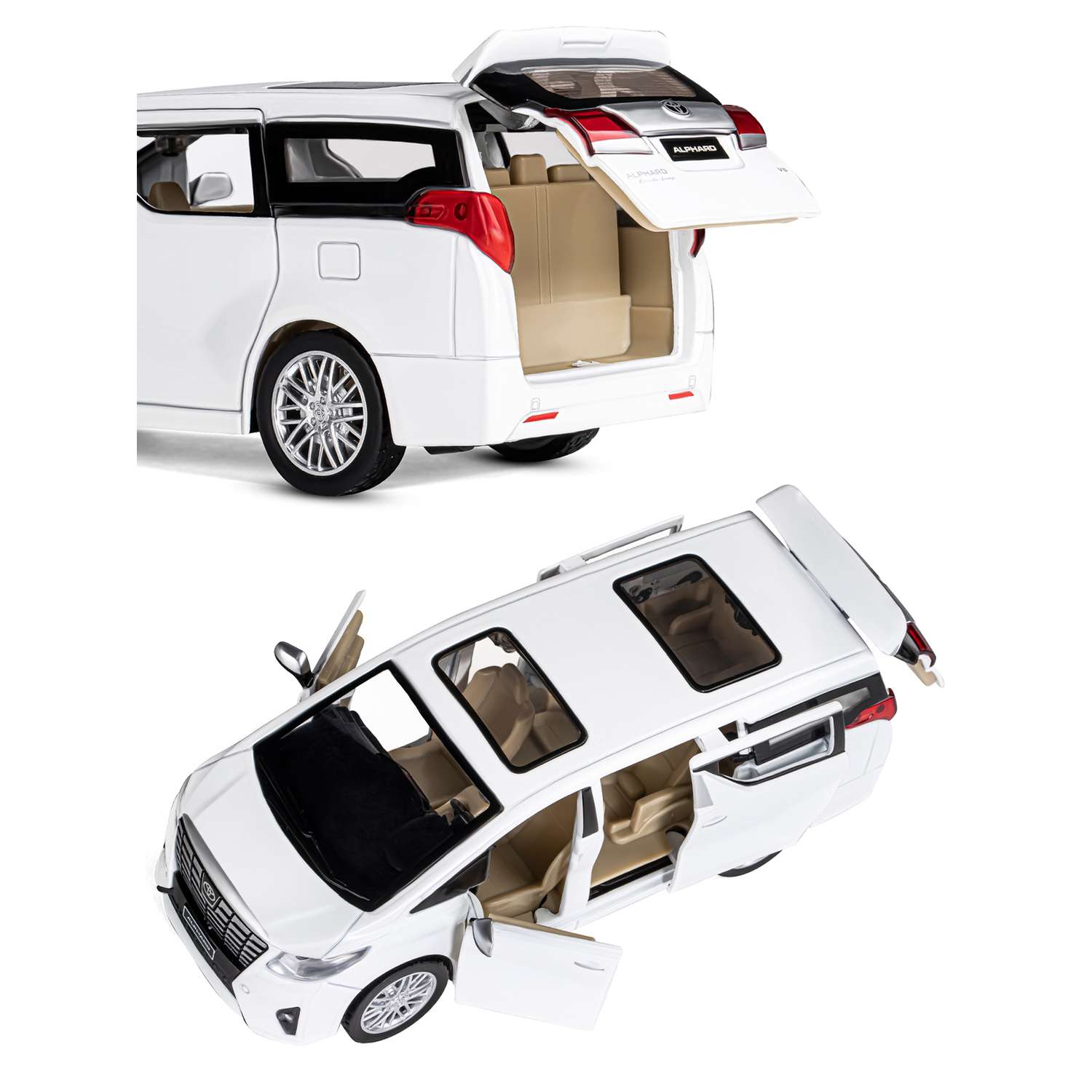 Машинка металлическая АВТОпанорама игрушка детская Toyota Alphard 1:29 белый JB1251333 - фото 9