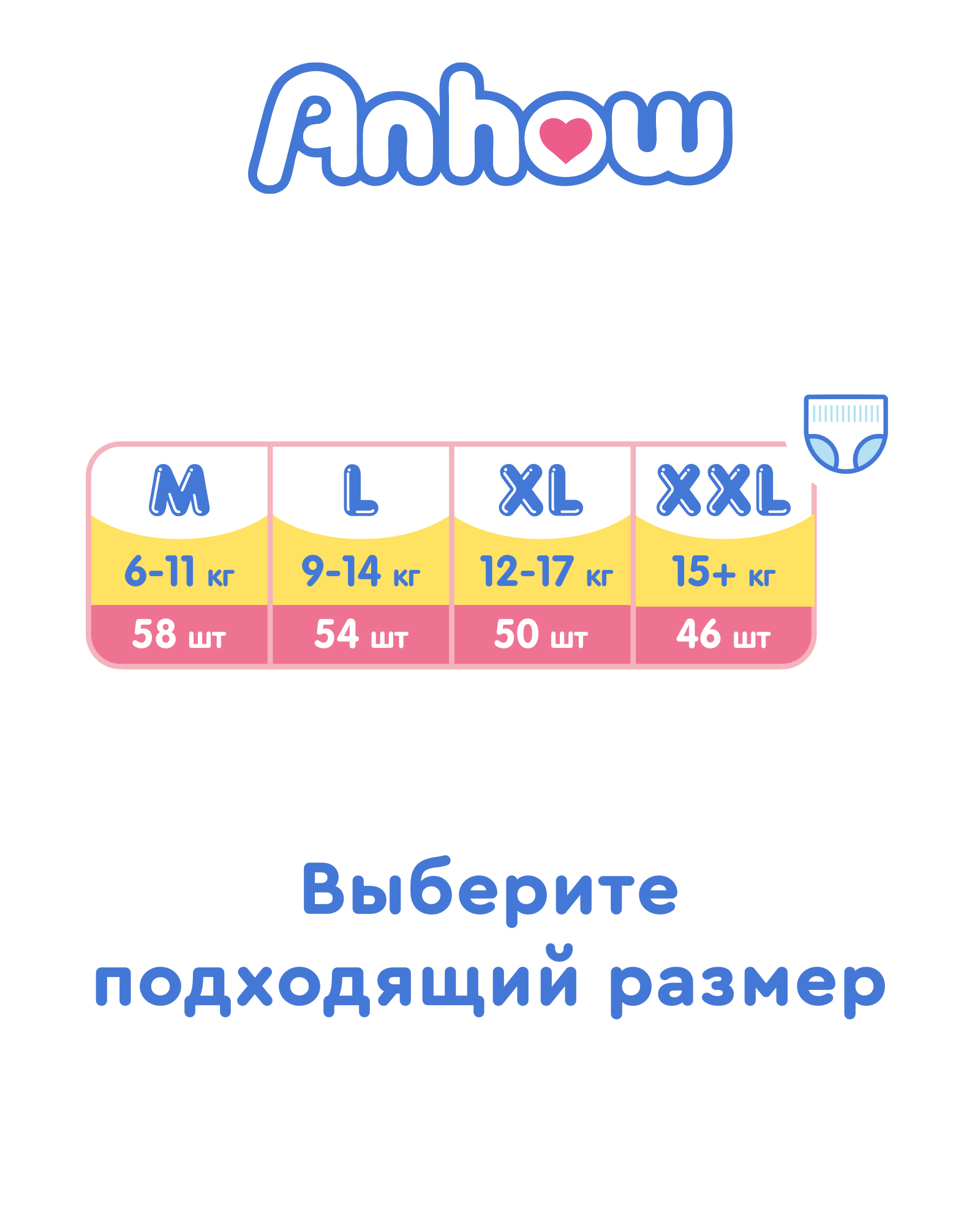 Подгузники-трусики Anhow XXL 15+ кг 46 шт в упаковке с дополнительной защитой от протекания - фото 5