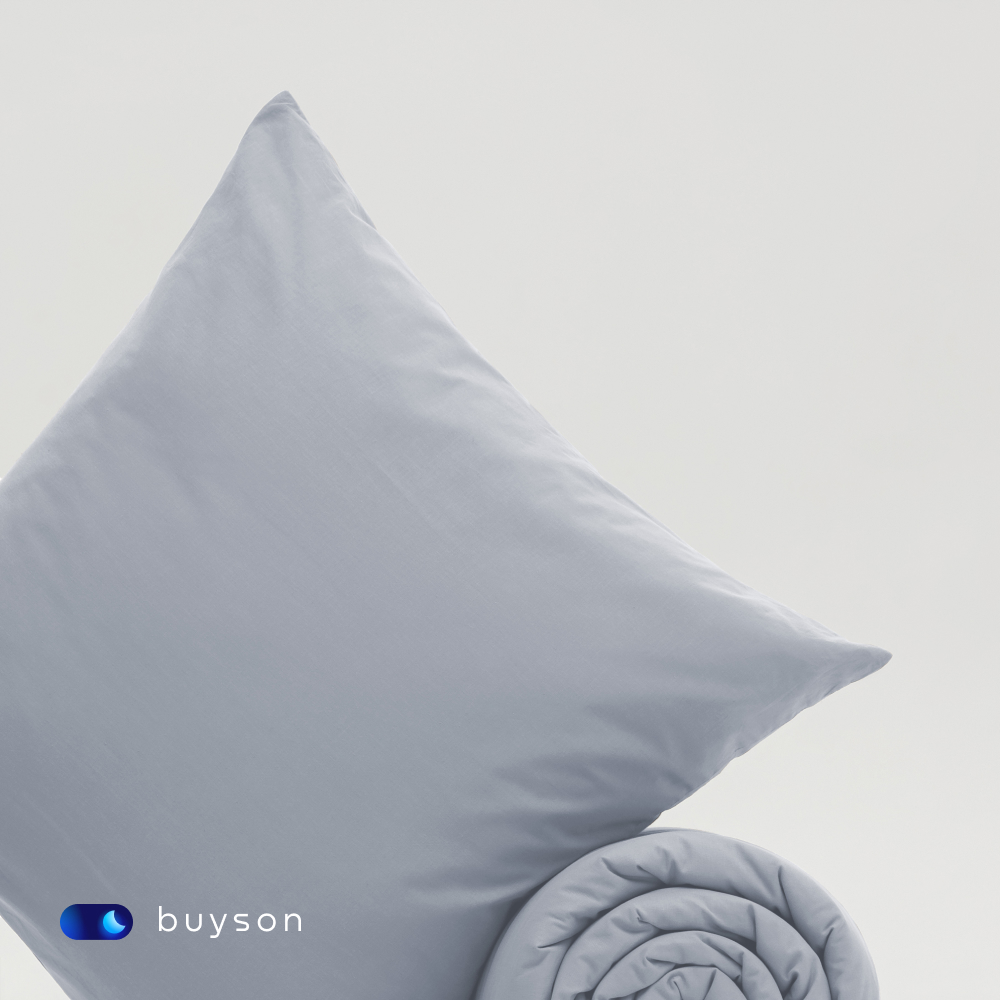 Комплект наволочек buyson BuyDream 50х70 см, хлопковый поплин, цвет деним - фото 8