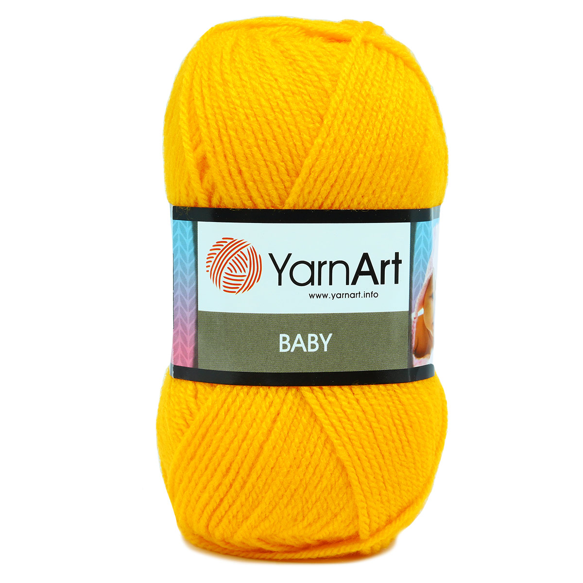 Пряжа для вязания YarnArt Baby 50 гр 150 м акрил мягкая детская 5 мотков 586 желтый - фото 7