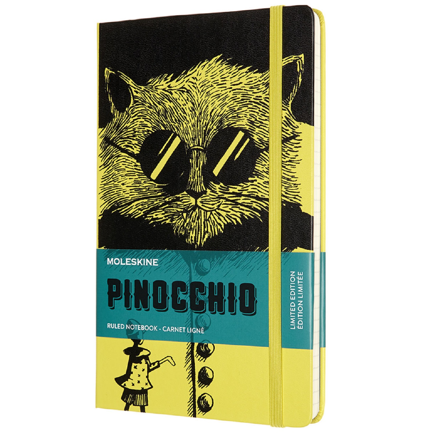 Блокнот MOLESKINE Pinocchio The Cat 13х21cм Линия Черный 1526162 - фото 1