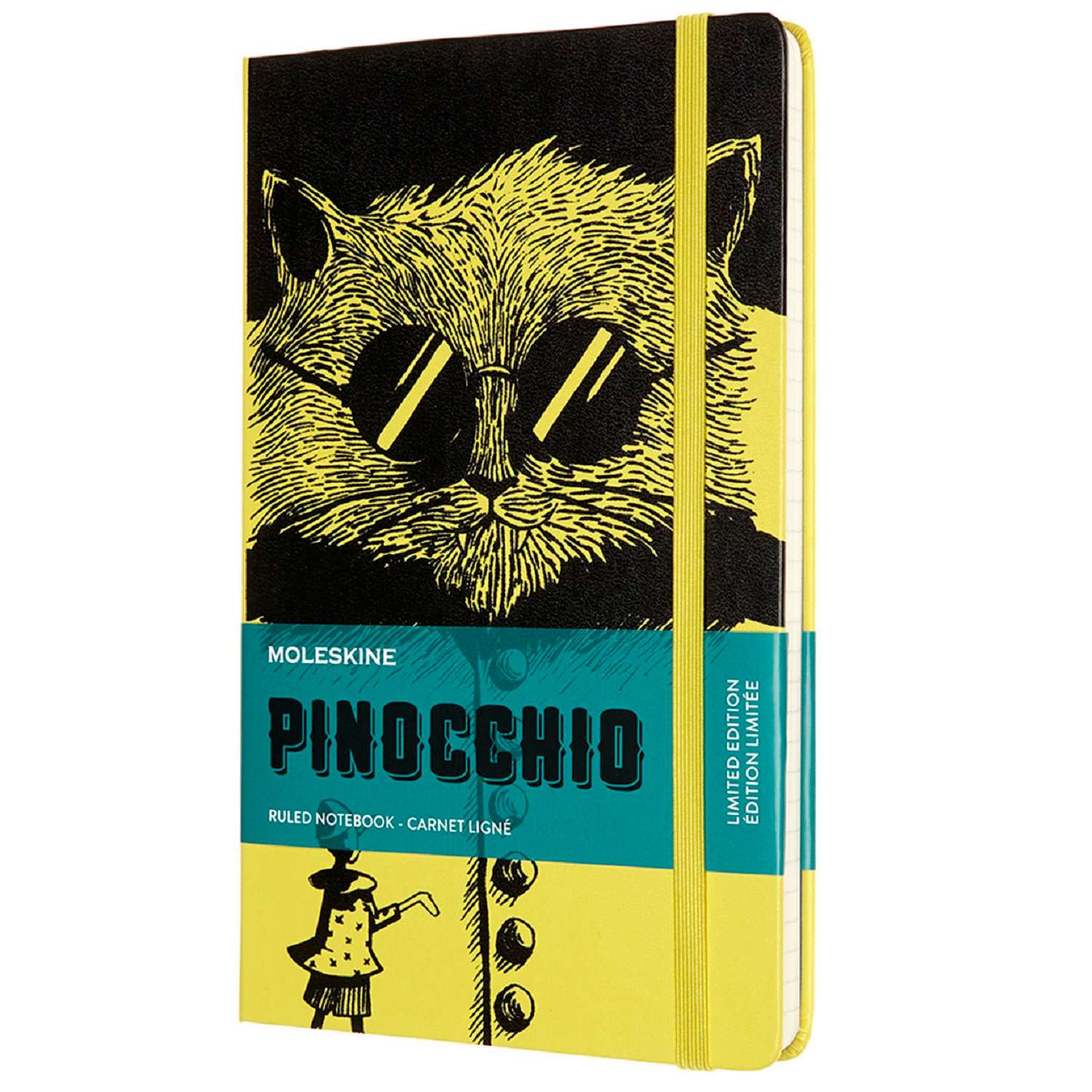 Блокнот MOLESKINE Pinocchio The Cat 13х21cм Линия Черный 1526162 - фото 1