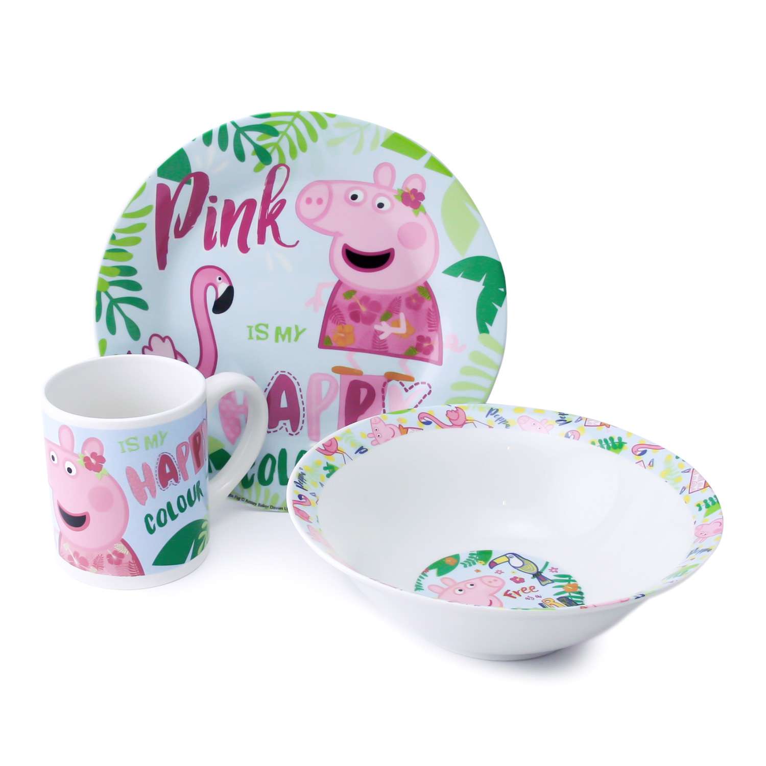 Набор посуды ND PLAY Свинка Пеппа и Фламинго 3предмета 20165 - фото 1