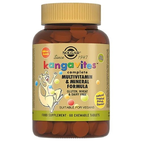 Витамины для детей Solgar Кангавитес со вкусом тропических фруктов жевательные 60 шт