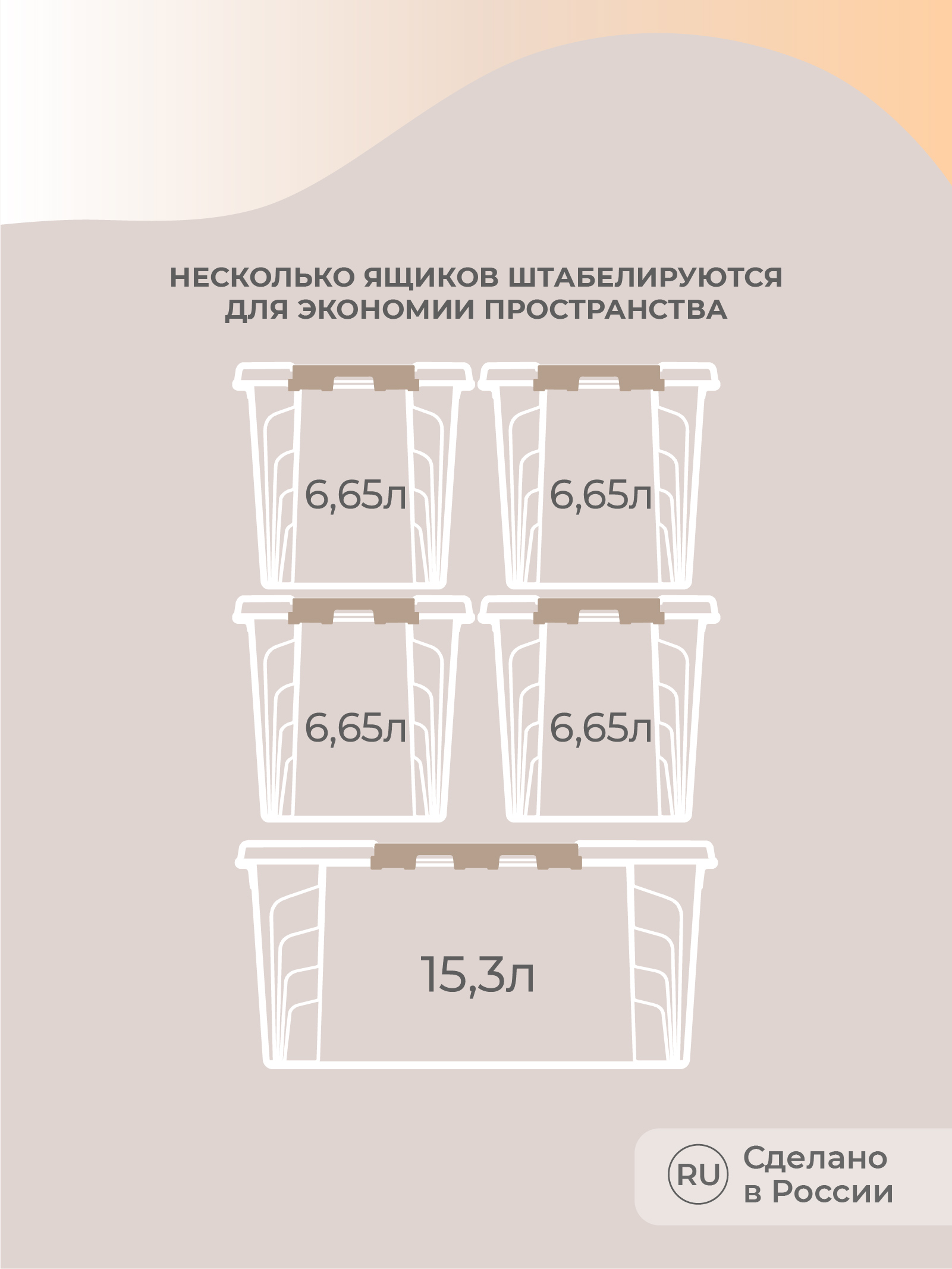 Ящик универсальный Пластишка с декором 6.65л белый - фото 7