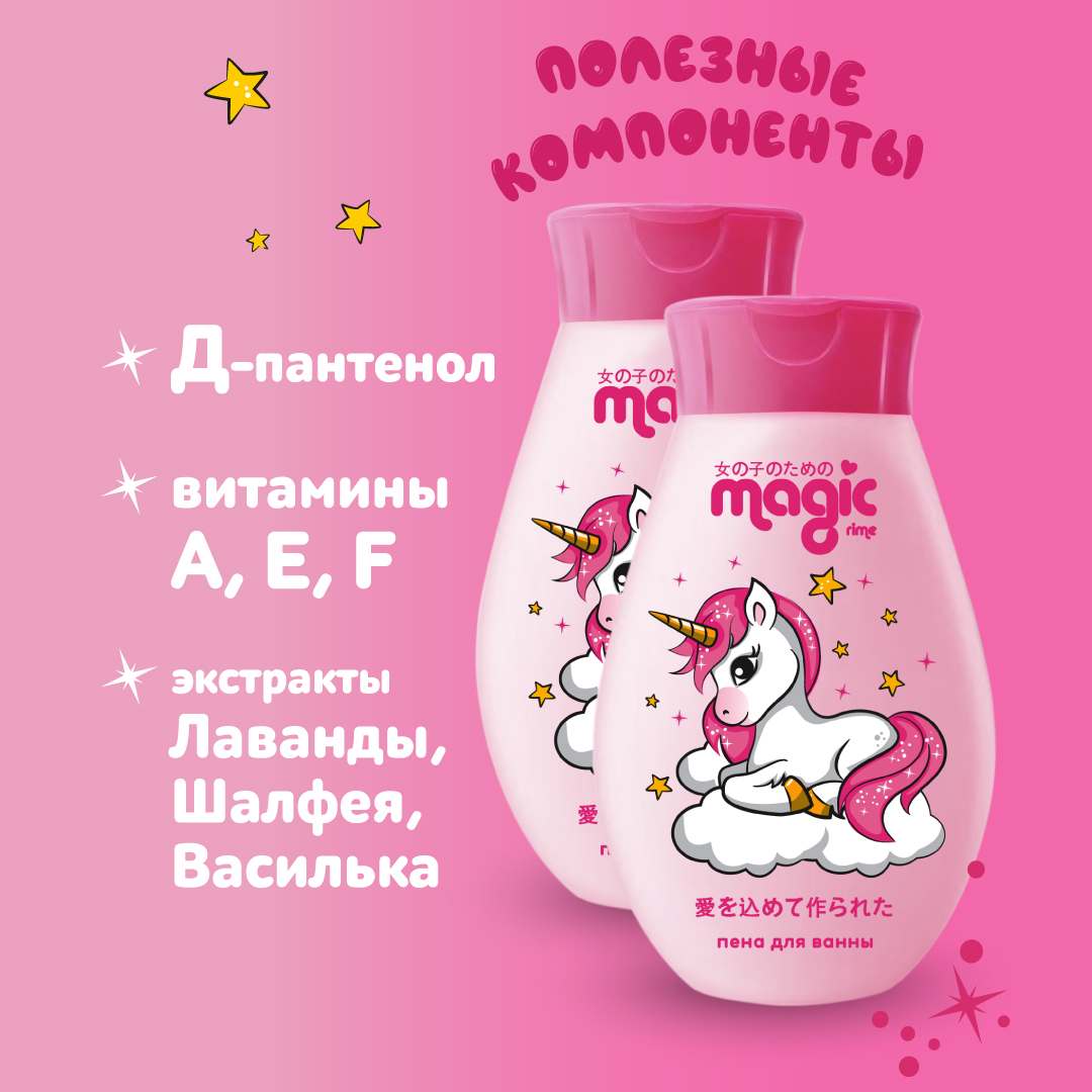 Пена для ванны Magic 2шт по 250мл Мармеладная клубника Набор для девочек - фото 5