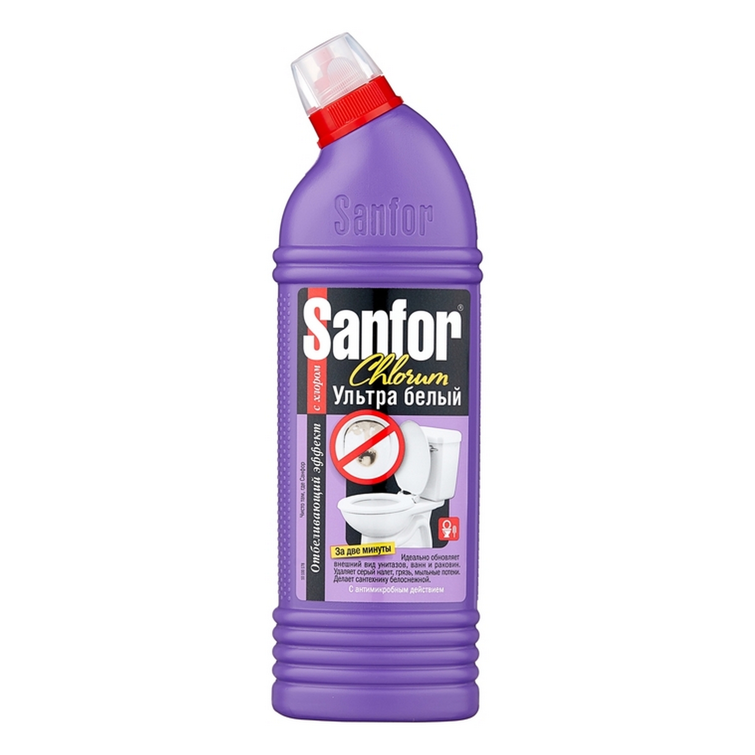 Чистящее средство Sanfor Chlorum 2в1 для туалета и ванн гель 750г - фото 1