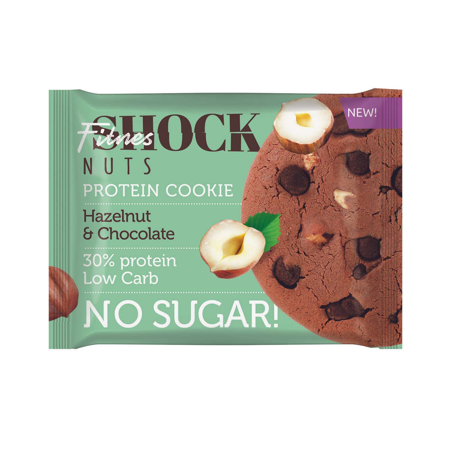 Печенье Fitnesshock шоколад-фундук 40г - фото 1