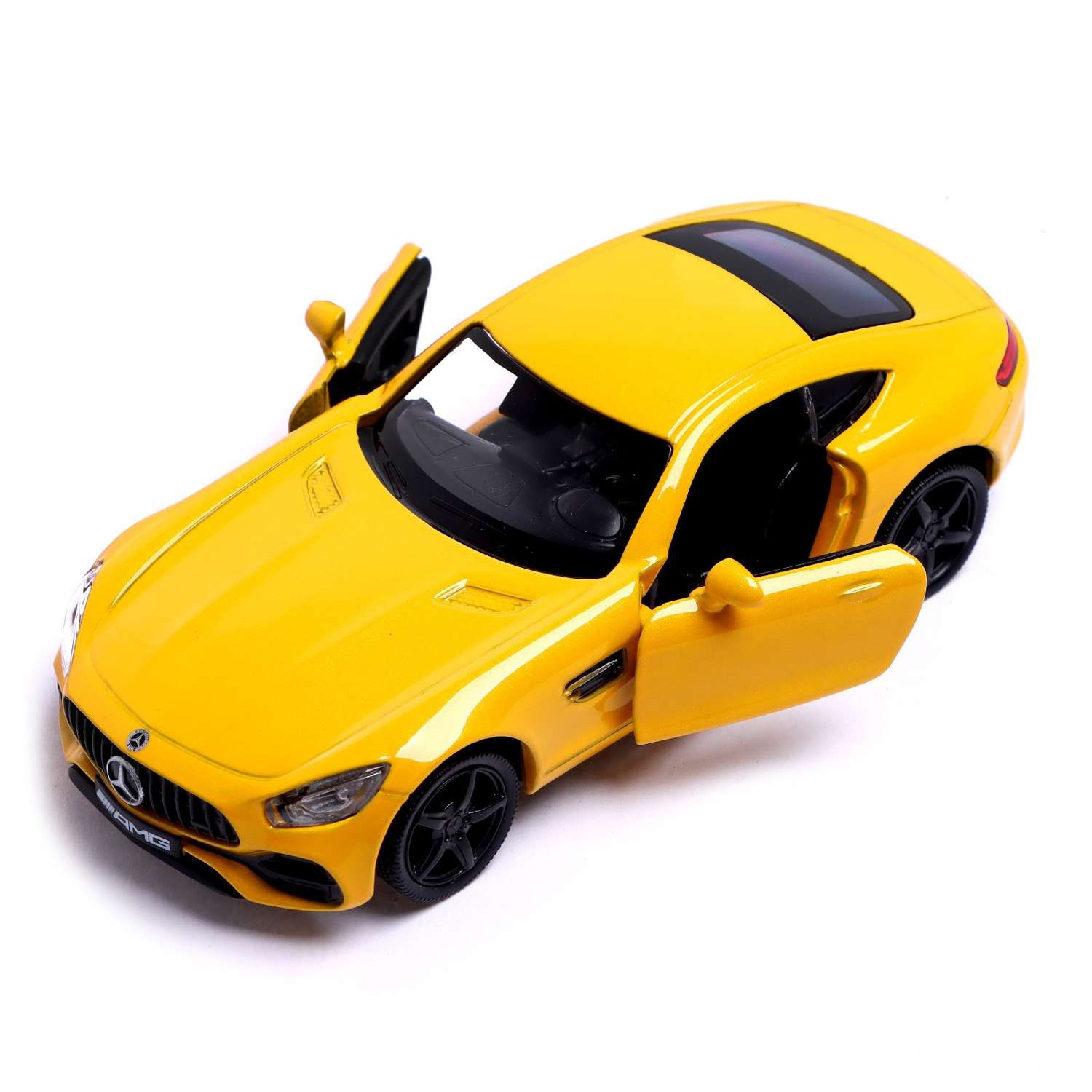 Машина Автоград металлическая MERCEDES-AMG GT S 1:32 открываются двери инерция цвет жёлтый 7152965 - фото 3