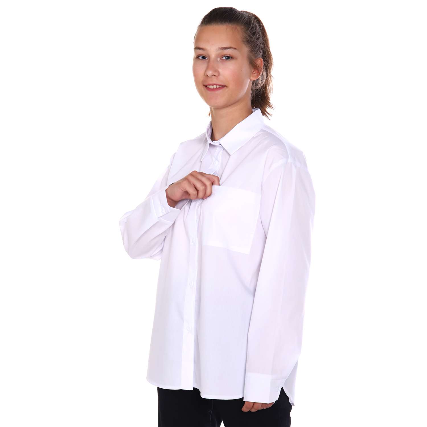 Рубашка Детская Одежда 401ФЛ9/белый3 - фото 1