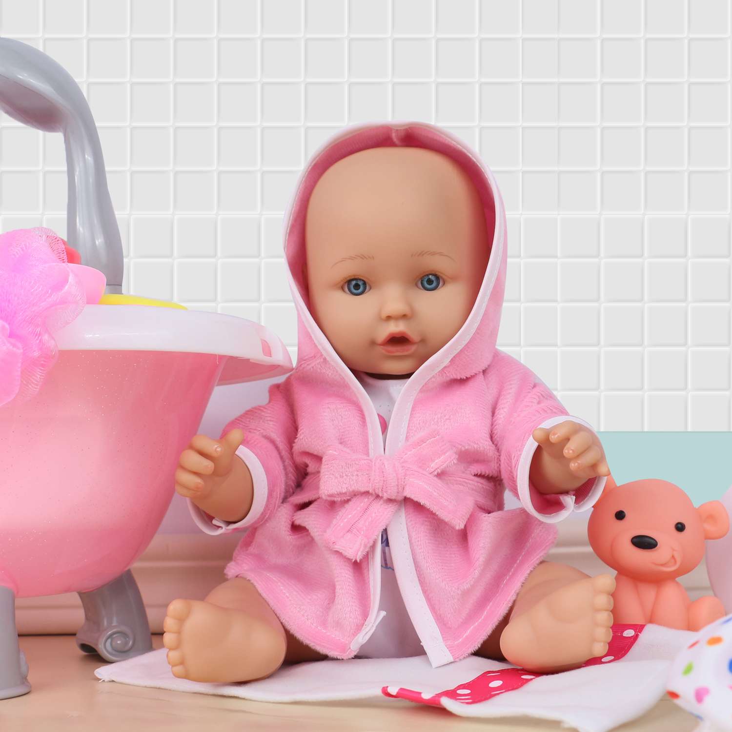 Кукла Пупс QA BABY Мона Реборн набор игрушки для ванны для девочек с ванной 35 см 3507 - фото 10