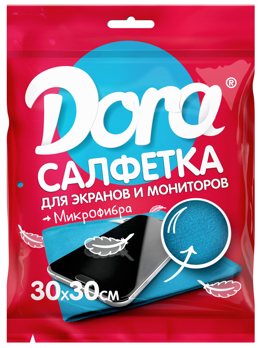 Салфетка из микрофибры DORA для экранов и мониторов 30х30 см - фото 1