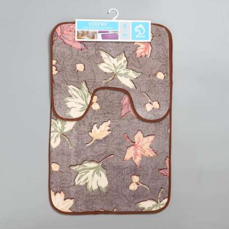 Набор ковриков Доляна для ванной и туалета «Осенние листья» 2 шт: 40×50 50×80 см