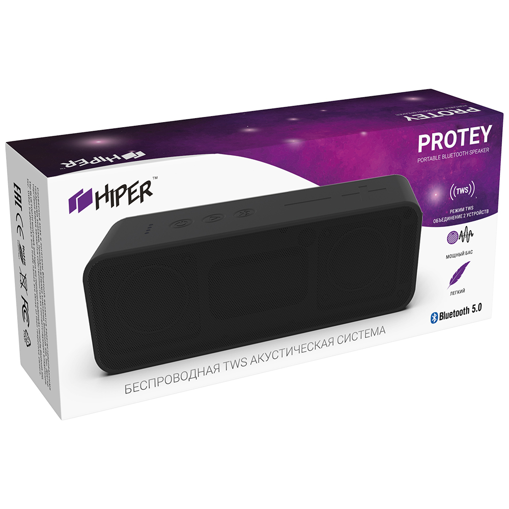 Беспроводная колонка Hiper Protey Black - фото 6