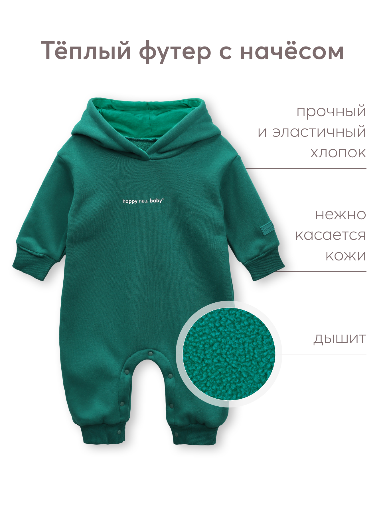 Комбинезон Happy Baby 88572-0_green - фото 4