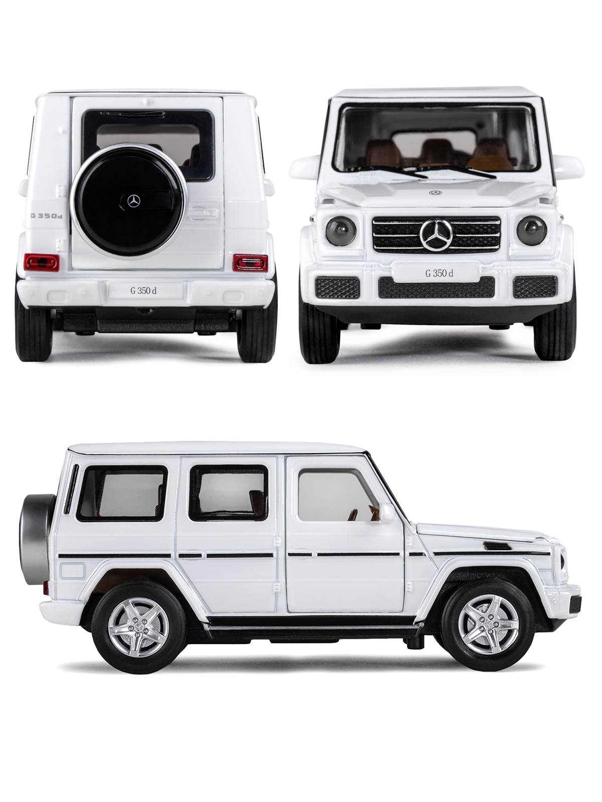 Внедорожник АВТОпанорама Mercedes Benz G350d 1:32 белый JB1200189 - фото 5