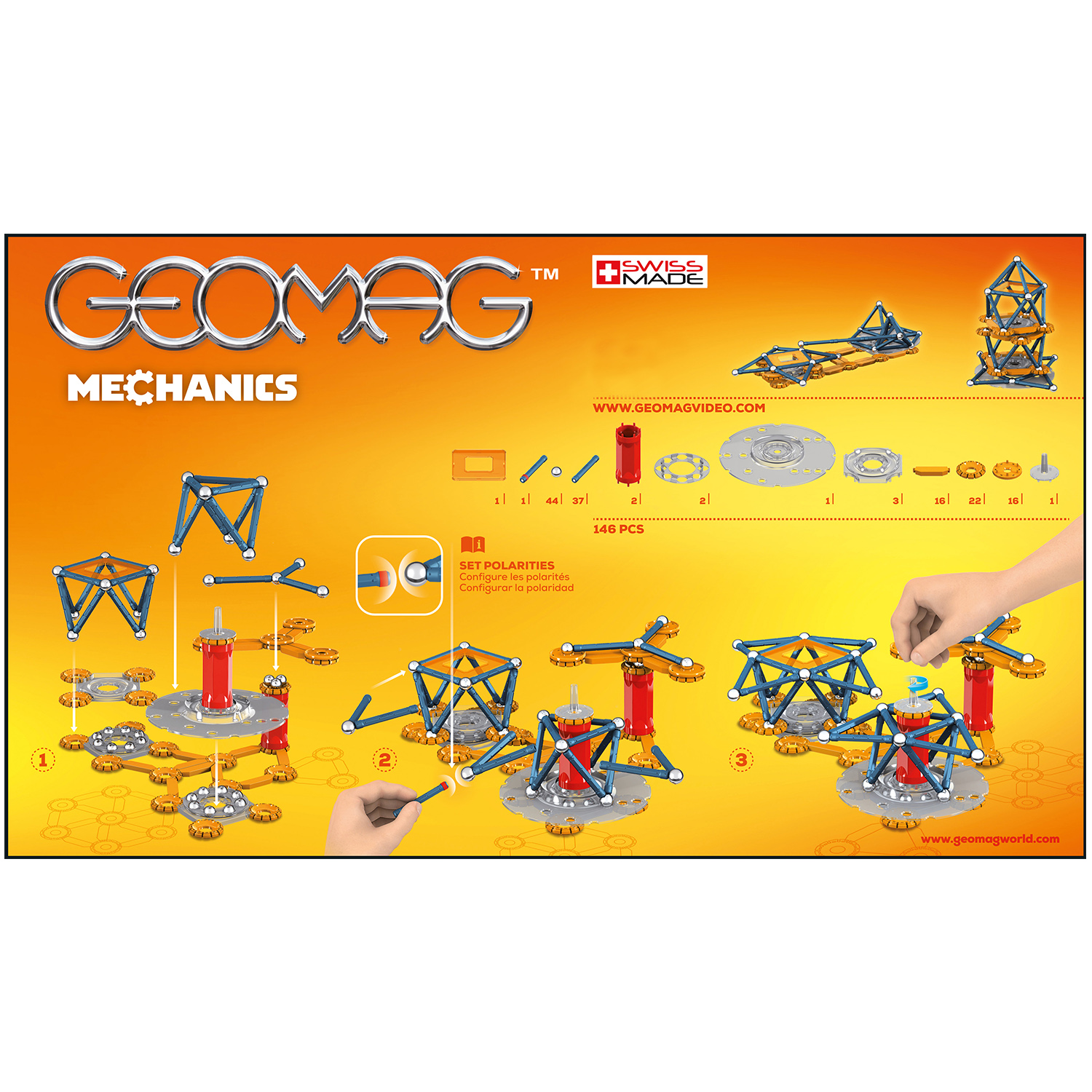 Конструктор магнитный GEOMAG Mechanics 146 деталей - фото 10