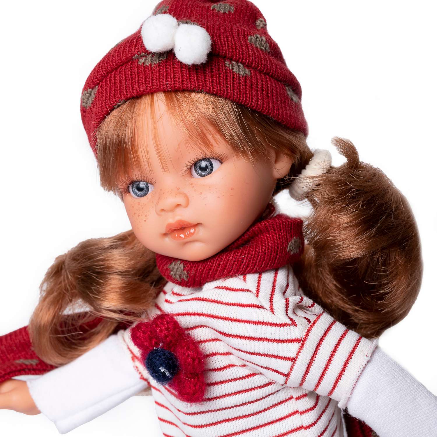Кукла девочка Antonio Juan Реборн Эльвира в красном кэжуал образе 33 см виниловая 25298 - фото 16