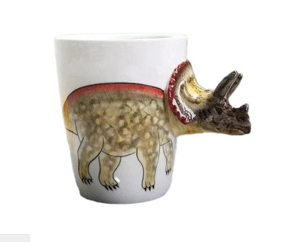 Кружка 400 мл ZDK Homium Kitchen Dinosaur коричневый трицератопс - фото 1