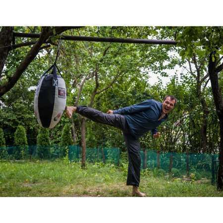 Мешок боксерский Харламов-Спорт Капля-Росомаха вес 25 кг черно-белый