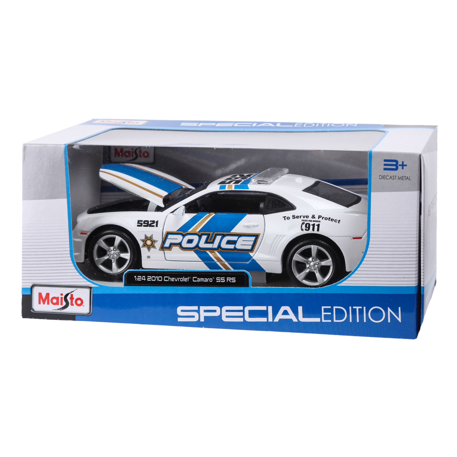 Полицейская машина MAISTO Chevrolet Camaro Rs 2010 1:24 белый 31208 - фото 2