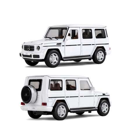 Машинка металлическая АВТОпанорама Игрушка детская 1:32 Mercedes-Benz G350d белый открываются капот передние и задние двери