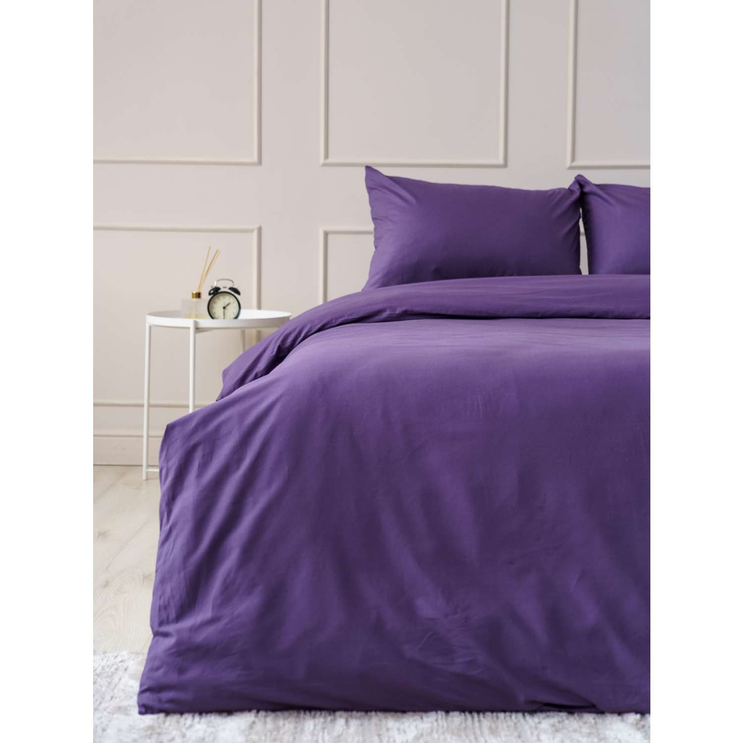 Комплект постельного белья IDEASON Поплин 3 предмета 2.0 спальный фиолетовый - фото 6