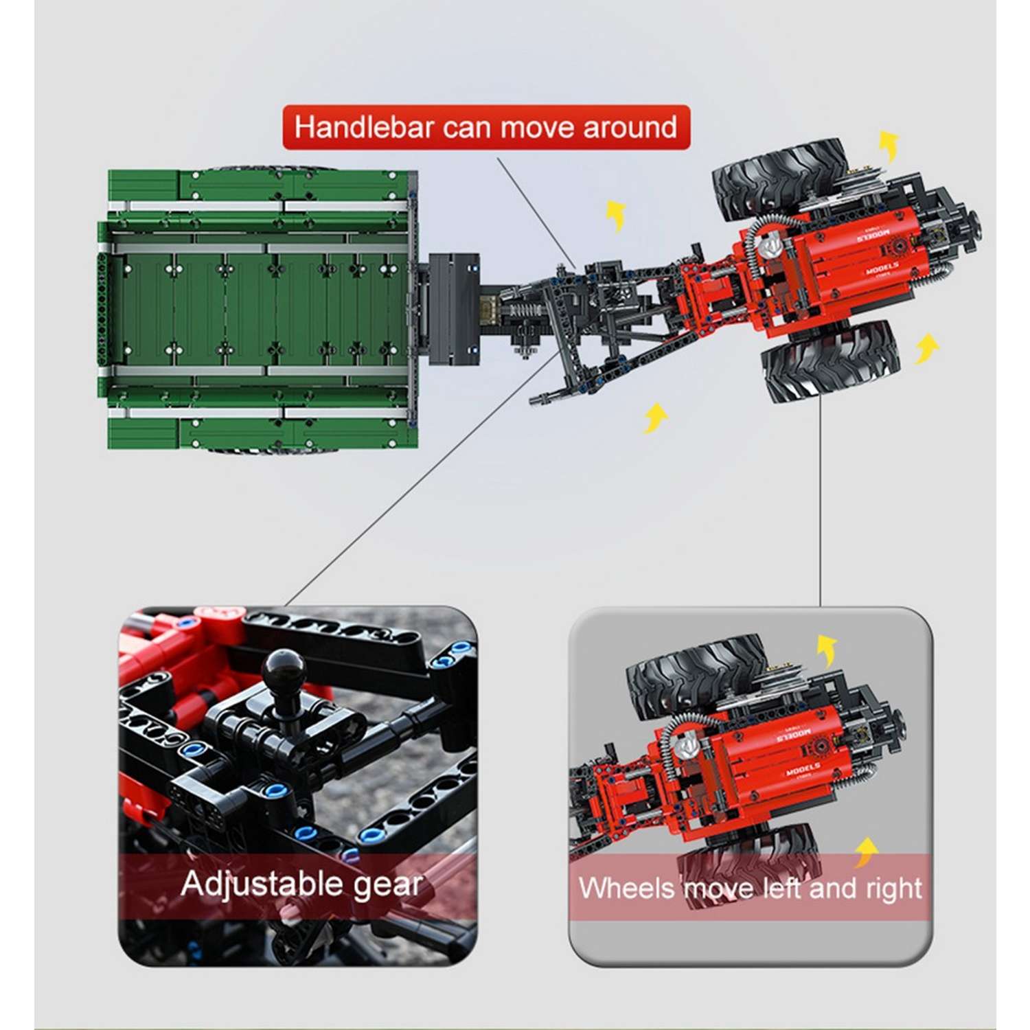 Конструктор Mould King Трактор с ДУ из 1312 деталей серии Technic Электромеханические - фото 9