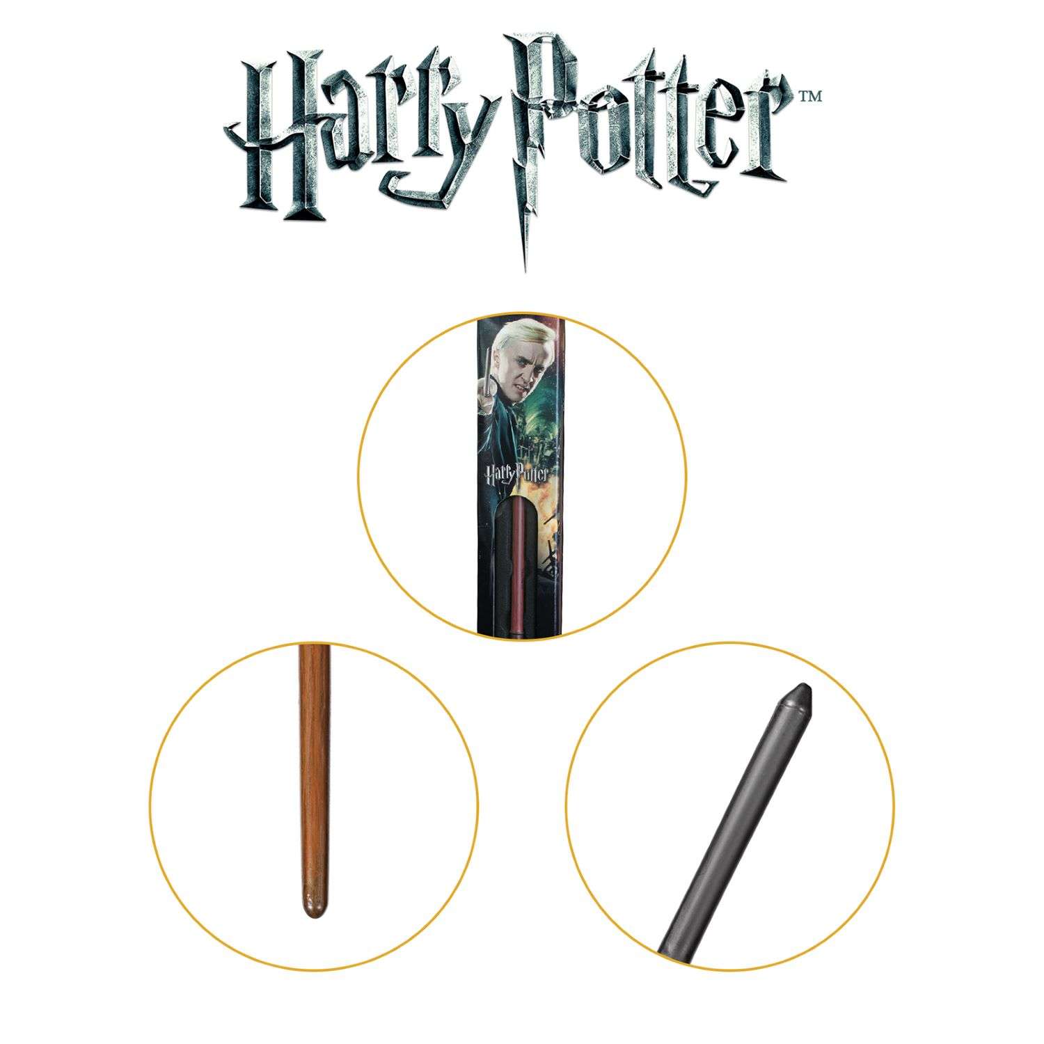 Волшебная палочка Harry Potter Драко Малфой 34 см - premium series - фото 4