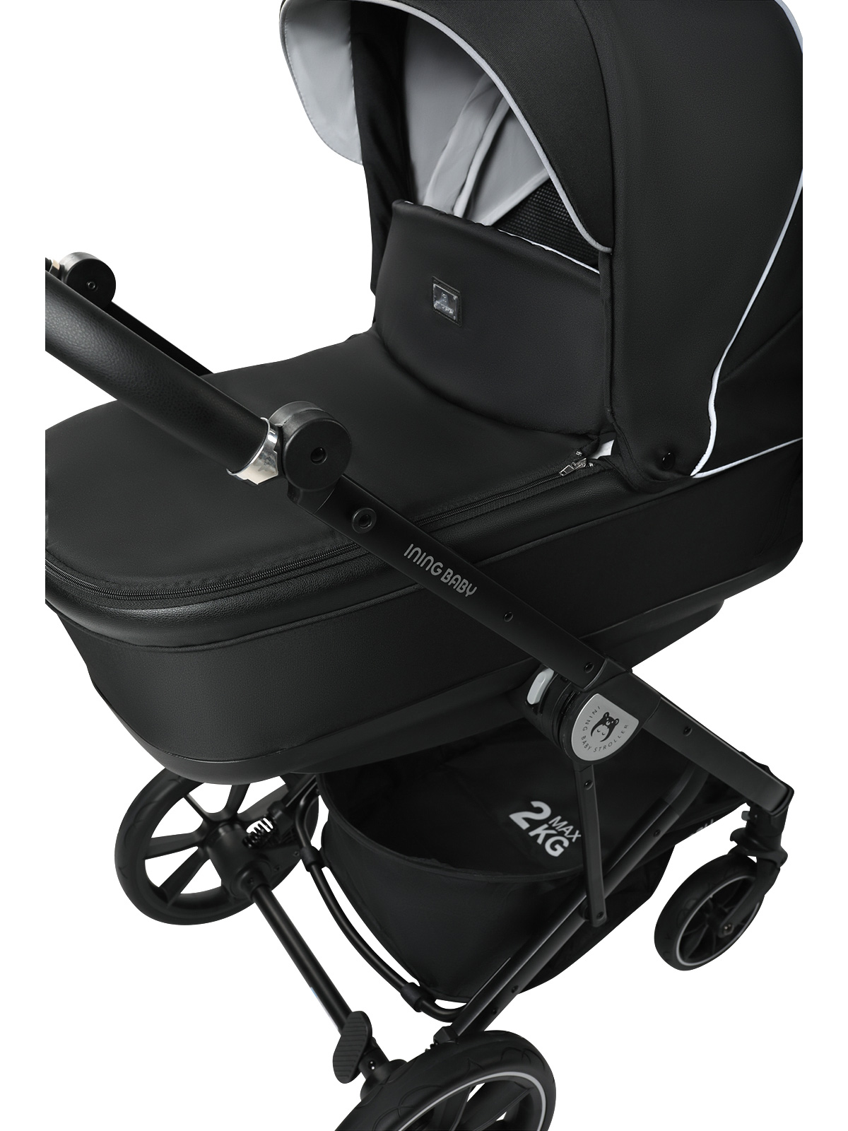 Коляска Ining baby 2 В 1 iningbaby Sevila KR338 black - фото 7