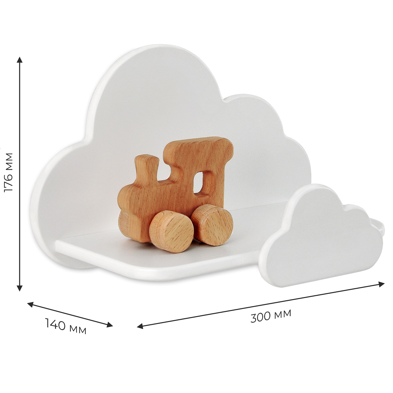 Полка настенная Нижегородская игрушка Облако 30 см - фото 3