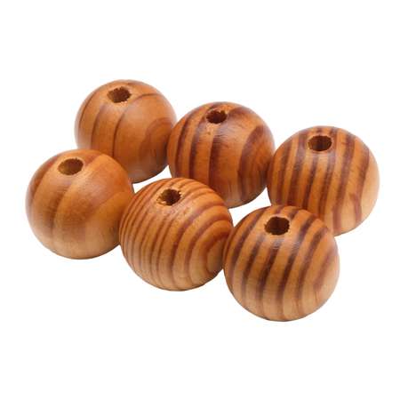Бусины Astra Craft деревянные круглые кофейные 25 мм 6 шт