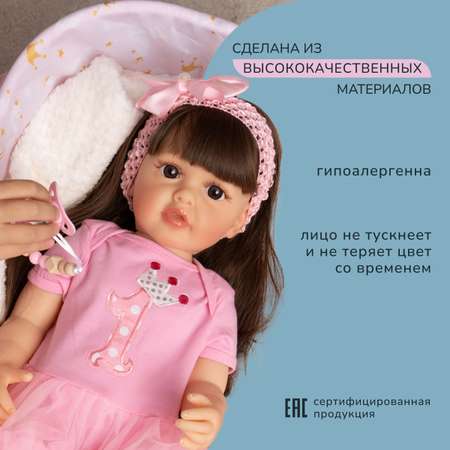 Кукла Реборн QA BABY Саманта девочка большая пупс набор игрушки для девочки 55 см