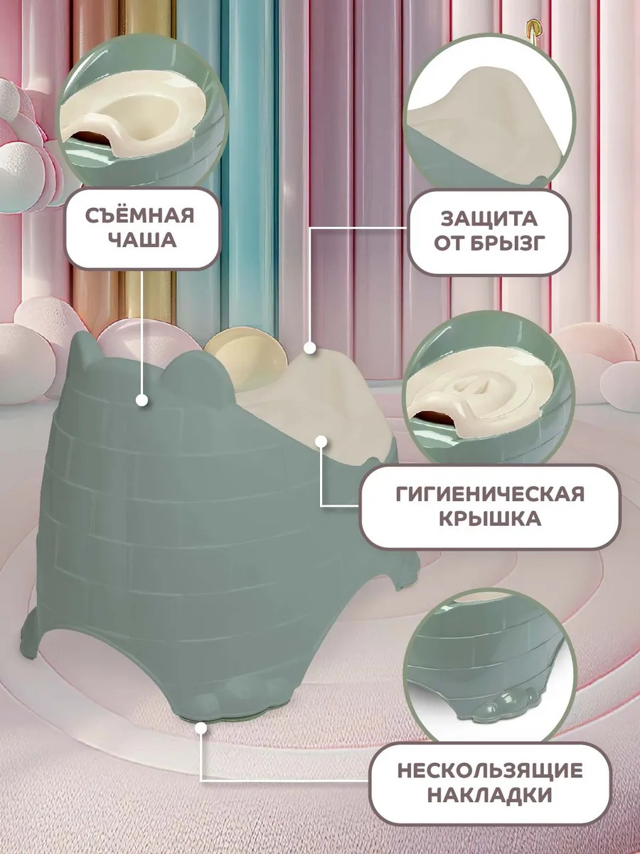 Горшок детский Компания Друзей анатомический с крышкой размер M - фото 3